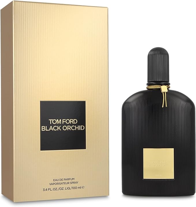 Frasco negro de Black Orchid de Tom Ford, EDP oscuro floral lujoso unisex nicho