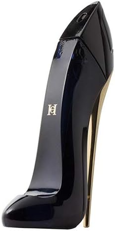 Frasco azul en forma de zapato de tacón del perfume Good Girl de Carolina Herrera EDP femenino floral gourmand