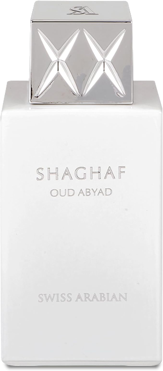 Frasco de Shaghaf Oud Abyad de Swiss Arabian, EDP oud blanco unisex árabe