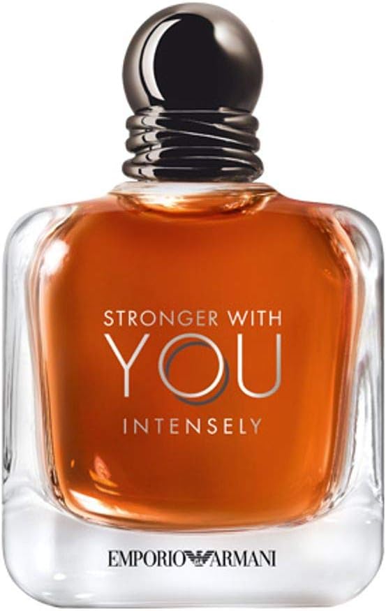 Frasco de Stronger With You Intensely de Giorgio Armani, EDP gourmand oriental masculino